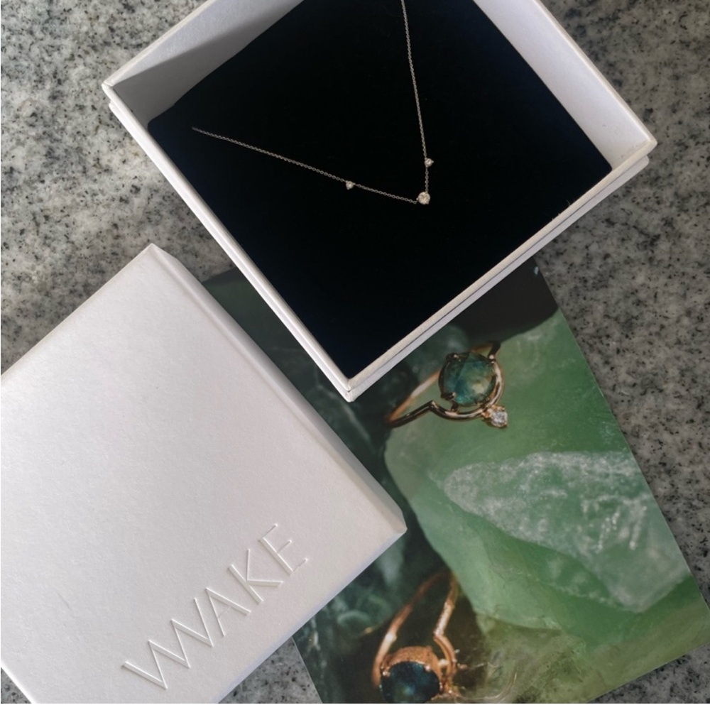 WWAKE Three Step Necklace in Diamonds and 14k White Gold